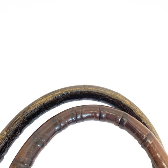 Auth FURLA - Dark Brown Leather Tote Bag - Picture 6 of 9